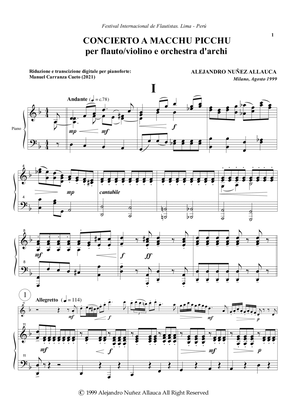 Concierto a Macchu Picchu for flute and string orchestra (Piano reduction)
