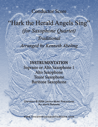 Hark The Herald Angels Sing (for Saxophone Quartet SATB or AATB)