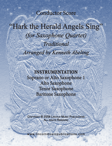 Hark The Herald Angels Sing (for Saxophone Quartet SATB or AATB) image number null