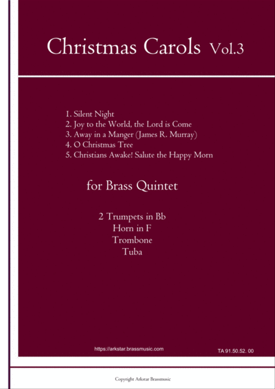 Christmas Carols for Brass Quintet Vol.3 (5 Christmas Carols) Brass Quintet scores gallery preview page 1