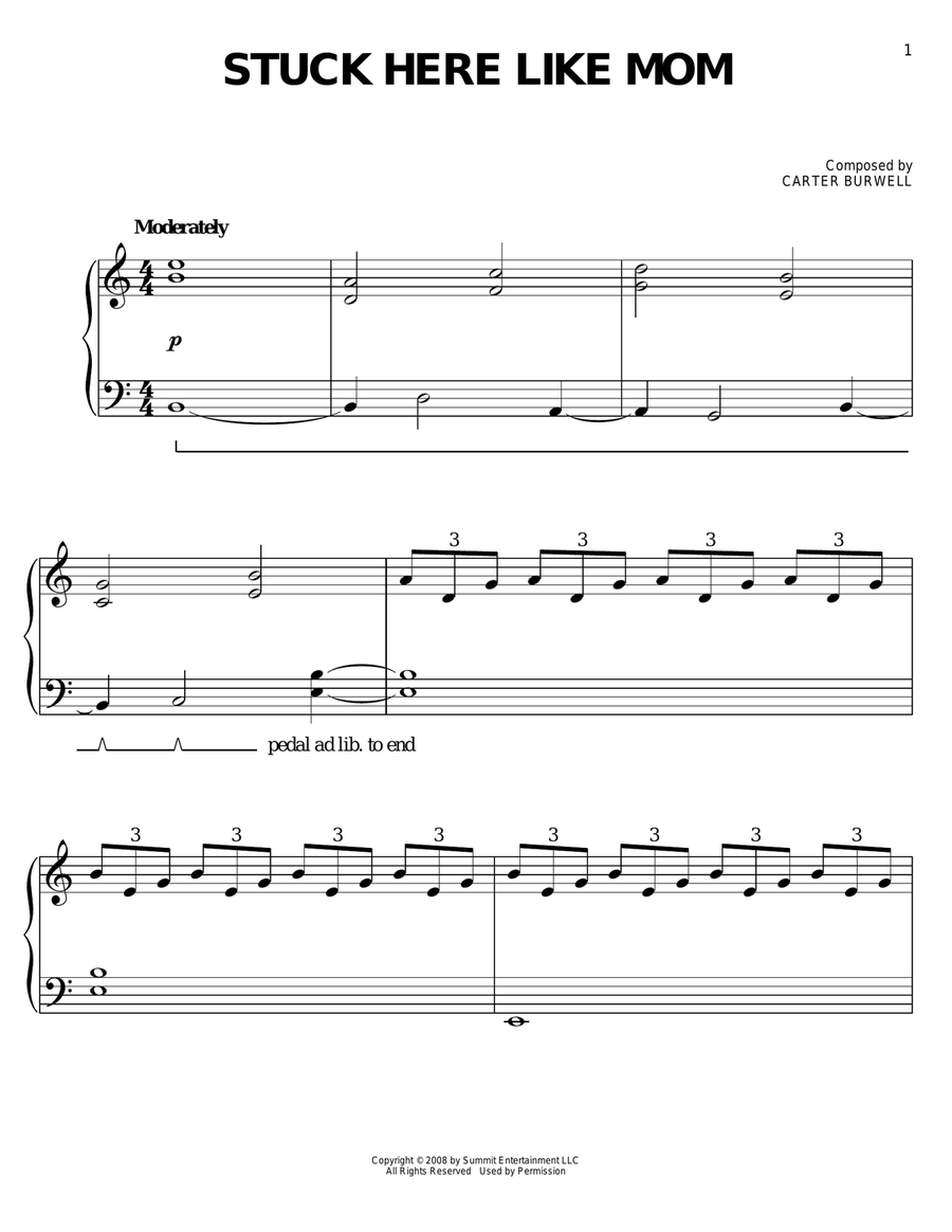Stuck Here Like Mom Stuck Here Like Mom Easy Piano scores gallery preview page 1