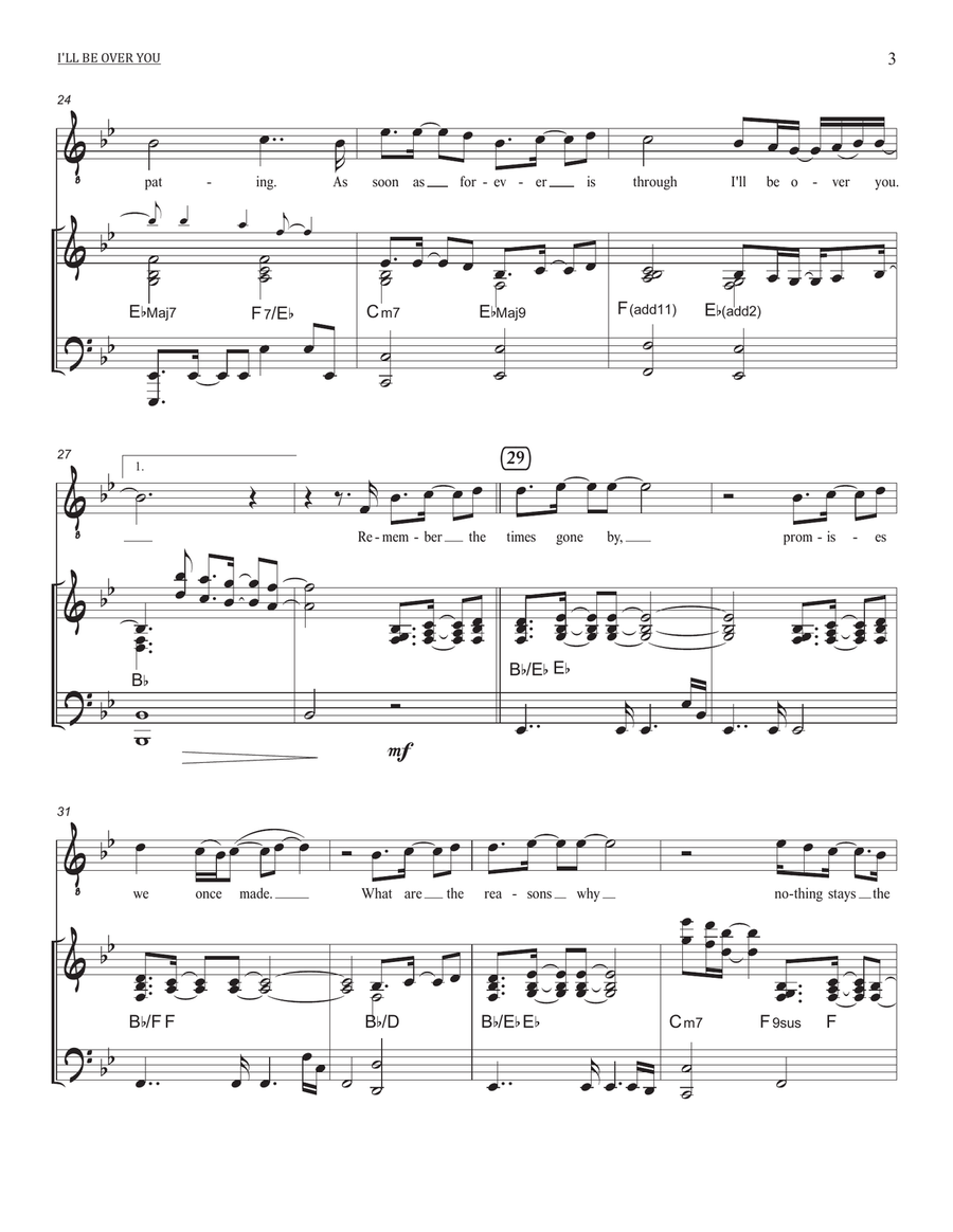 I'll Be Over You Piano, Vocal scores gallery preview page 3