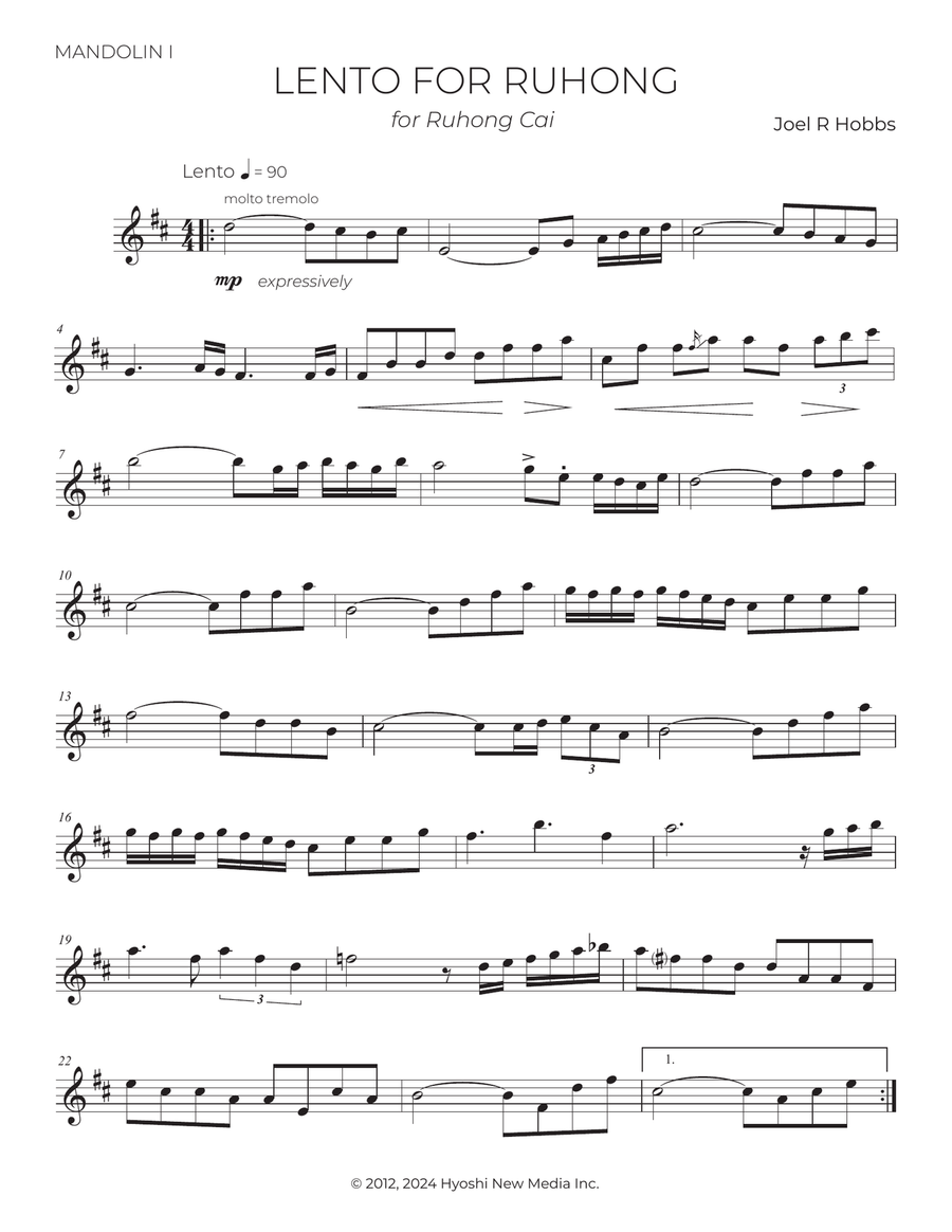 Lento for Ruhong Chamber Music scores gallery preview page 6
