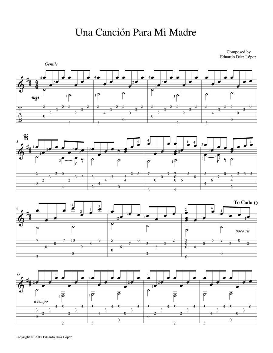 Una Canción Para Mi Madre Guitar Solo scores gallery preview page 2