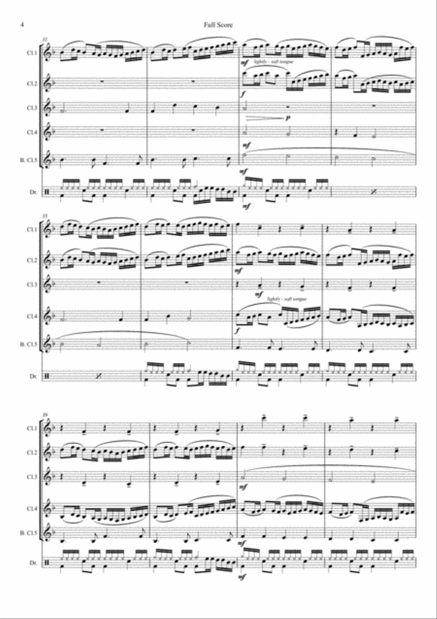 Pachelbel's Canon for Clarinet Quintet Clarinet Quintet scores gallery preview page 4