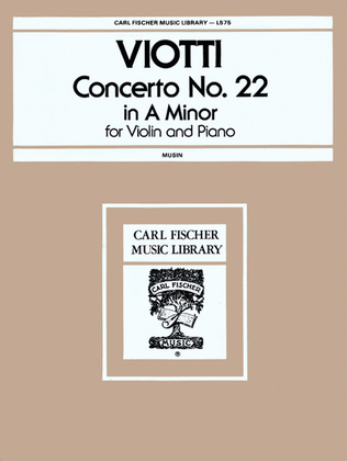 Book cover for Concerto No. 22 in A Minor