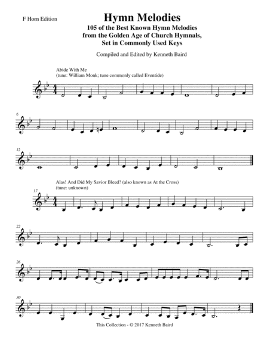 Hymn Melodies Horn Solo scores gallery preview page 2