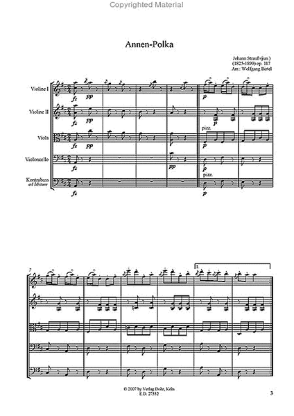 Annen-Polka op. 117 (für Streichquartett)