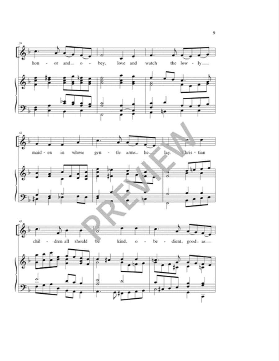 Once in Royal David's City 4-Part scores gallery preview page 9