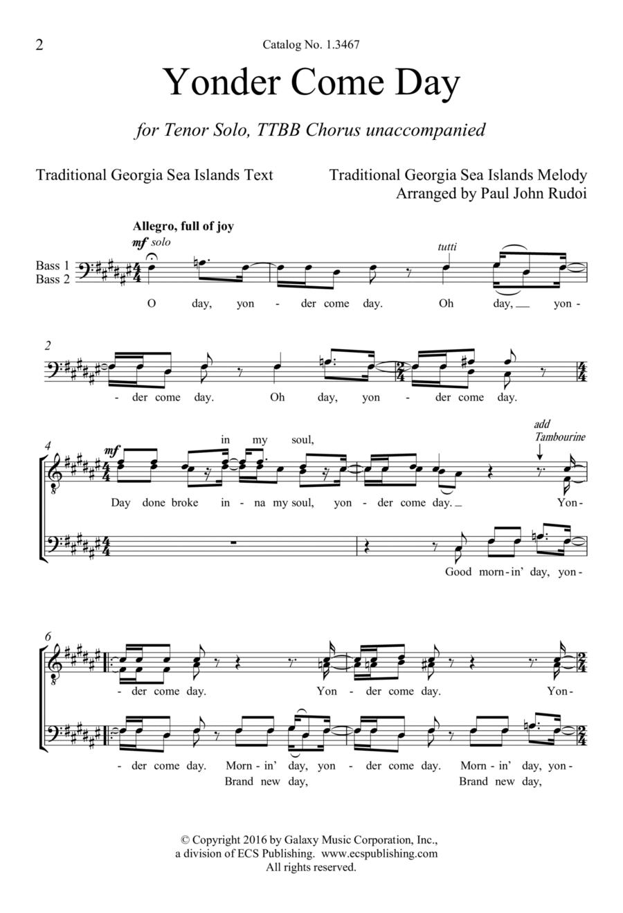Yonder Come Day TTBB scores gallery preview page 1