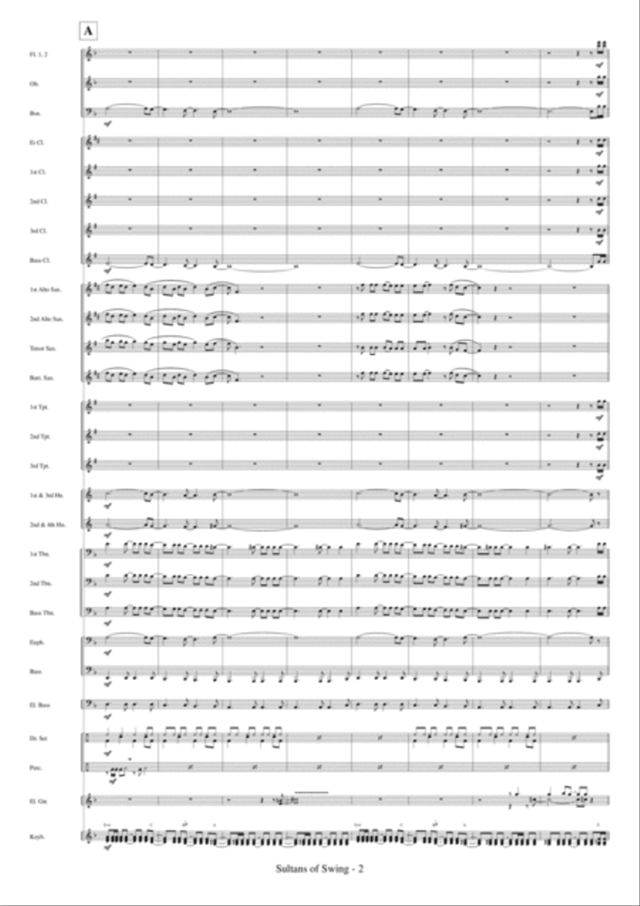 Sultans Of Swing Concert Band scores gallery preview page 4