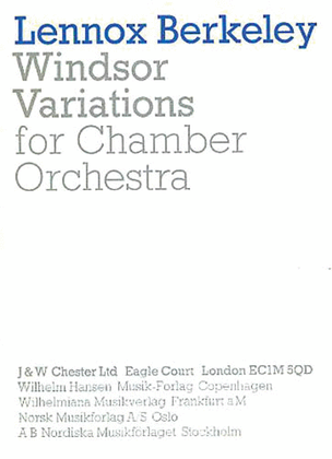 Book cover for Lennox Berkeley: Windsor Variations Op.75 (Miniature Score)