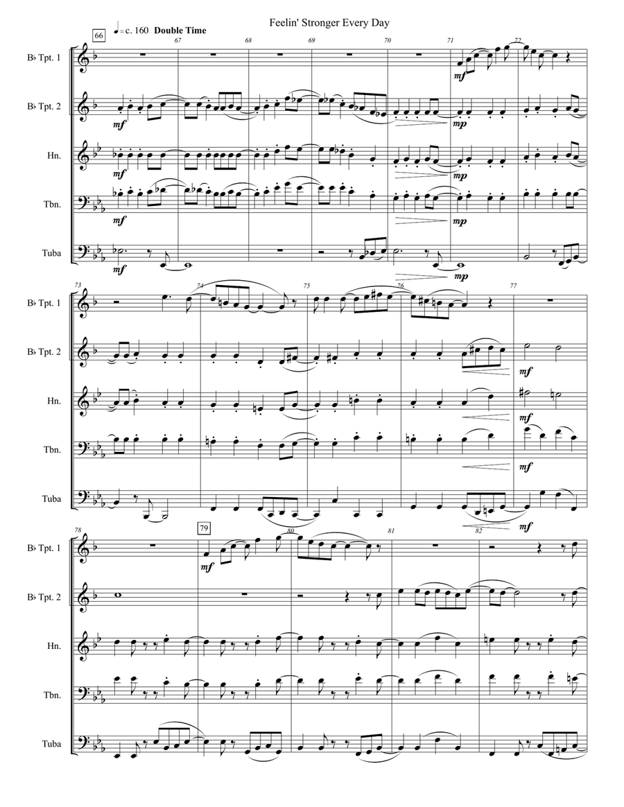 Feelin' Stronger Everyday Brass Quintet scores gallery preview page 6