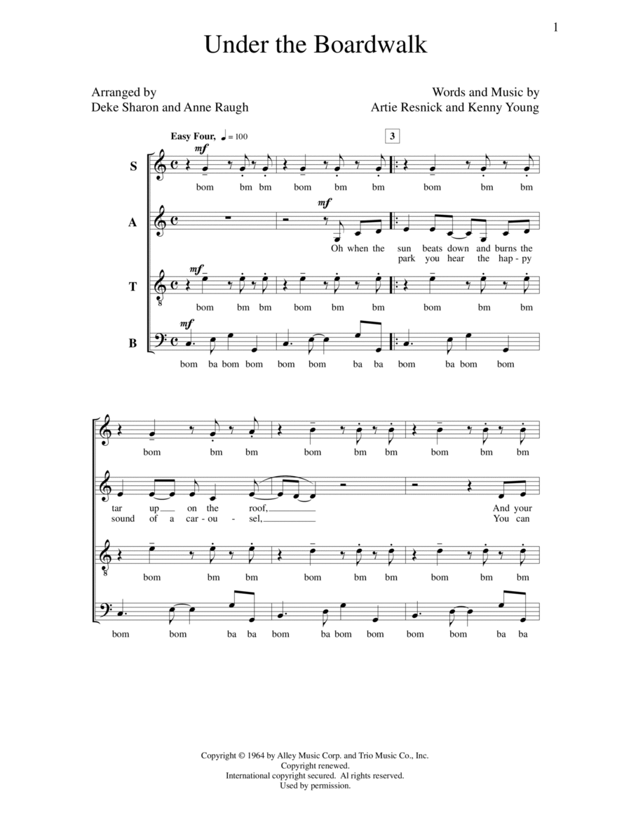 Under The Boardwalk Under The Boardwalk 4-Part scores gallery preview page 1
