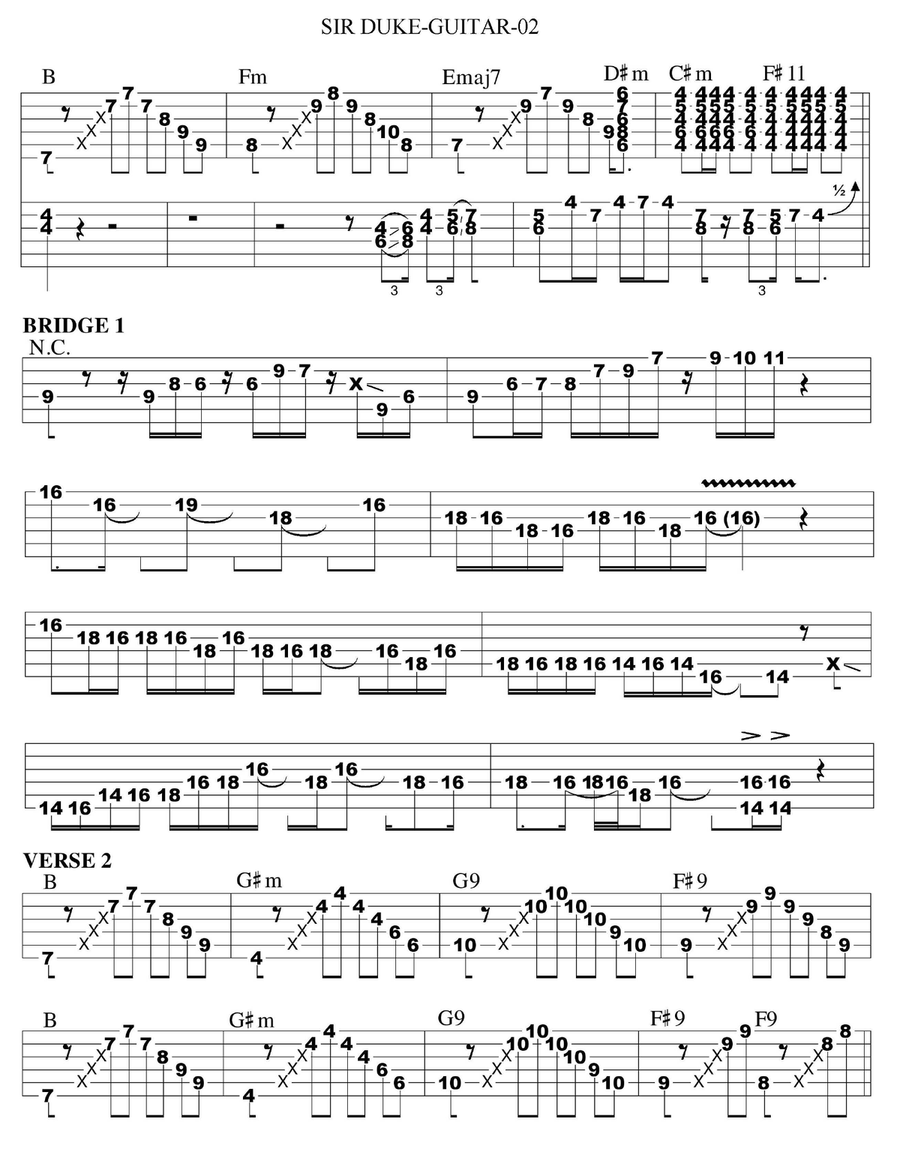 Sir Duke Sir Duke Acoustic Guitar scores gallery preview page 2