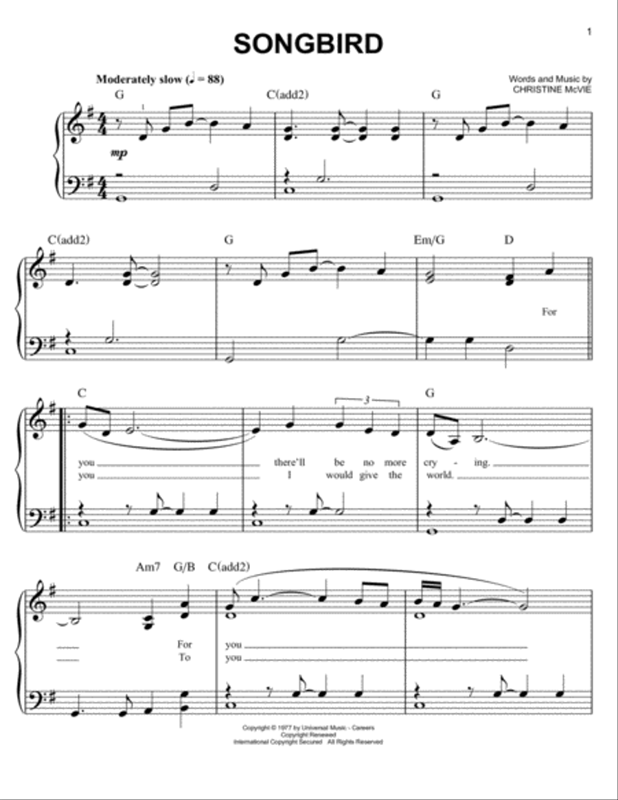 Songbird Voice scores gallery preview page 1