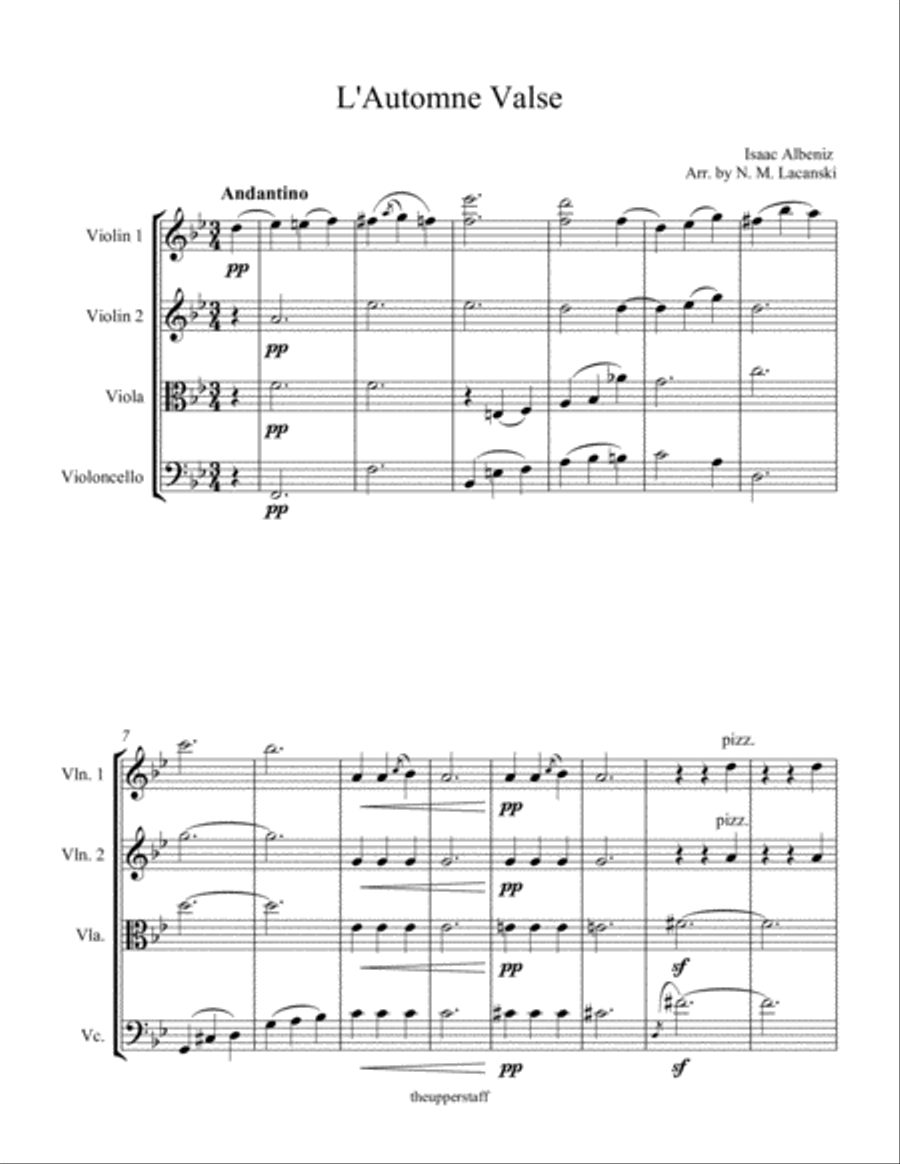L'Automne Valse I. String Quartet scores gallery preview page 2
