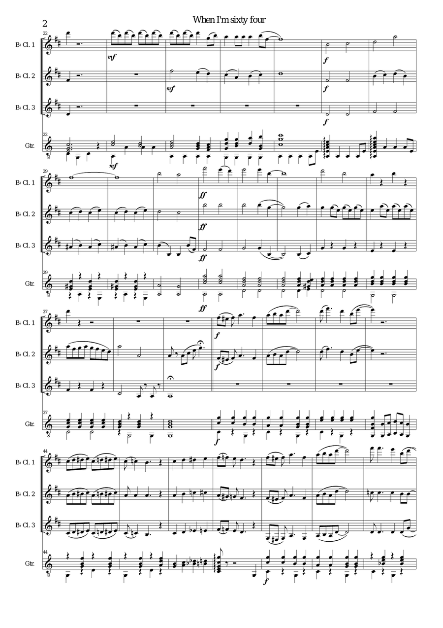 When I'm Sixty-Four Small Ensemble scores gallery preview page 2