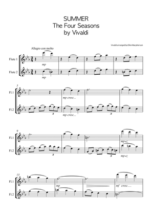 Book cover for SUMMER by VIVALDI for FLUTE DUET