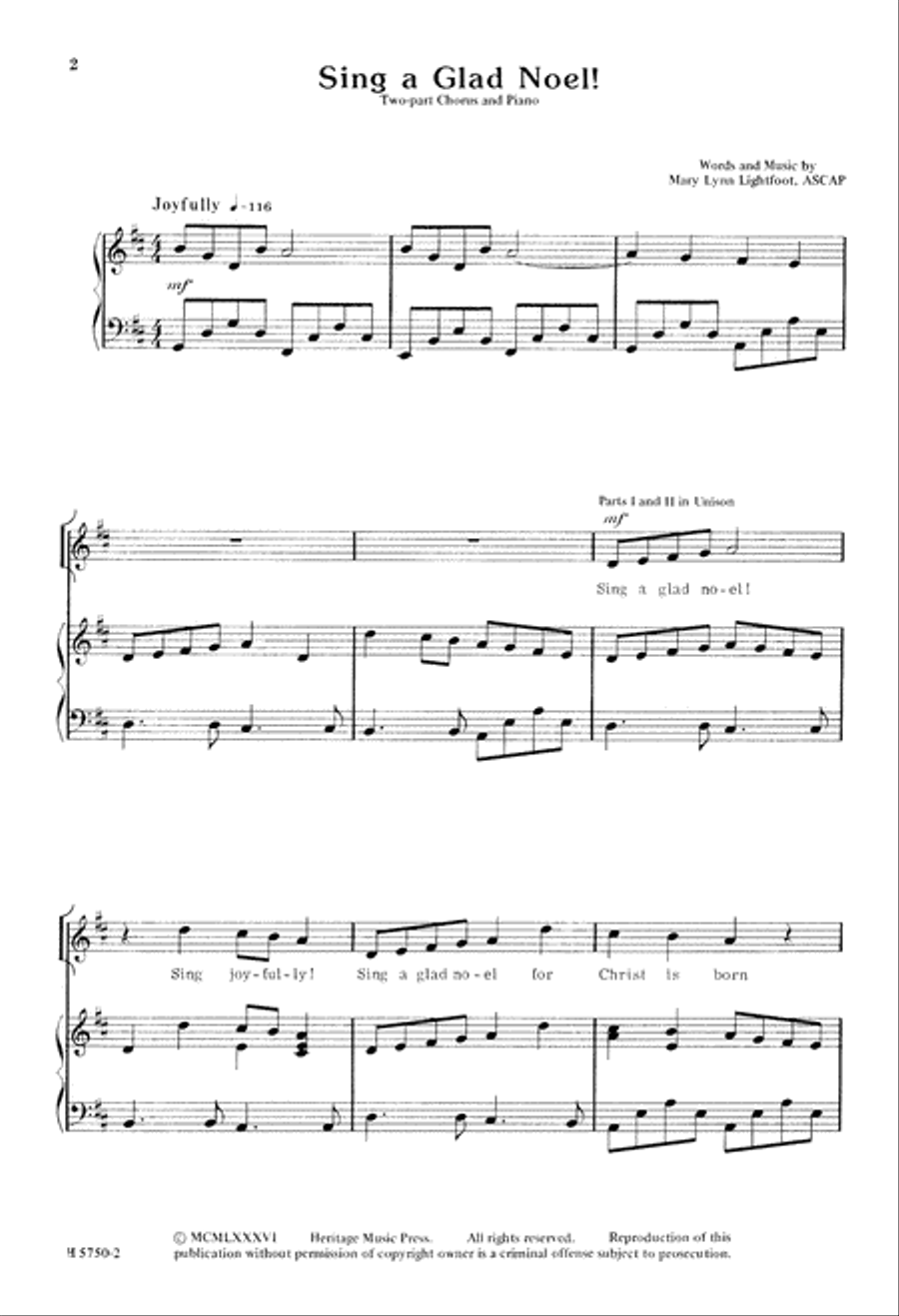 Sing a Glad Noel Sing a Glad Noel 2-Part scores gallery preview page 3