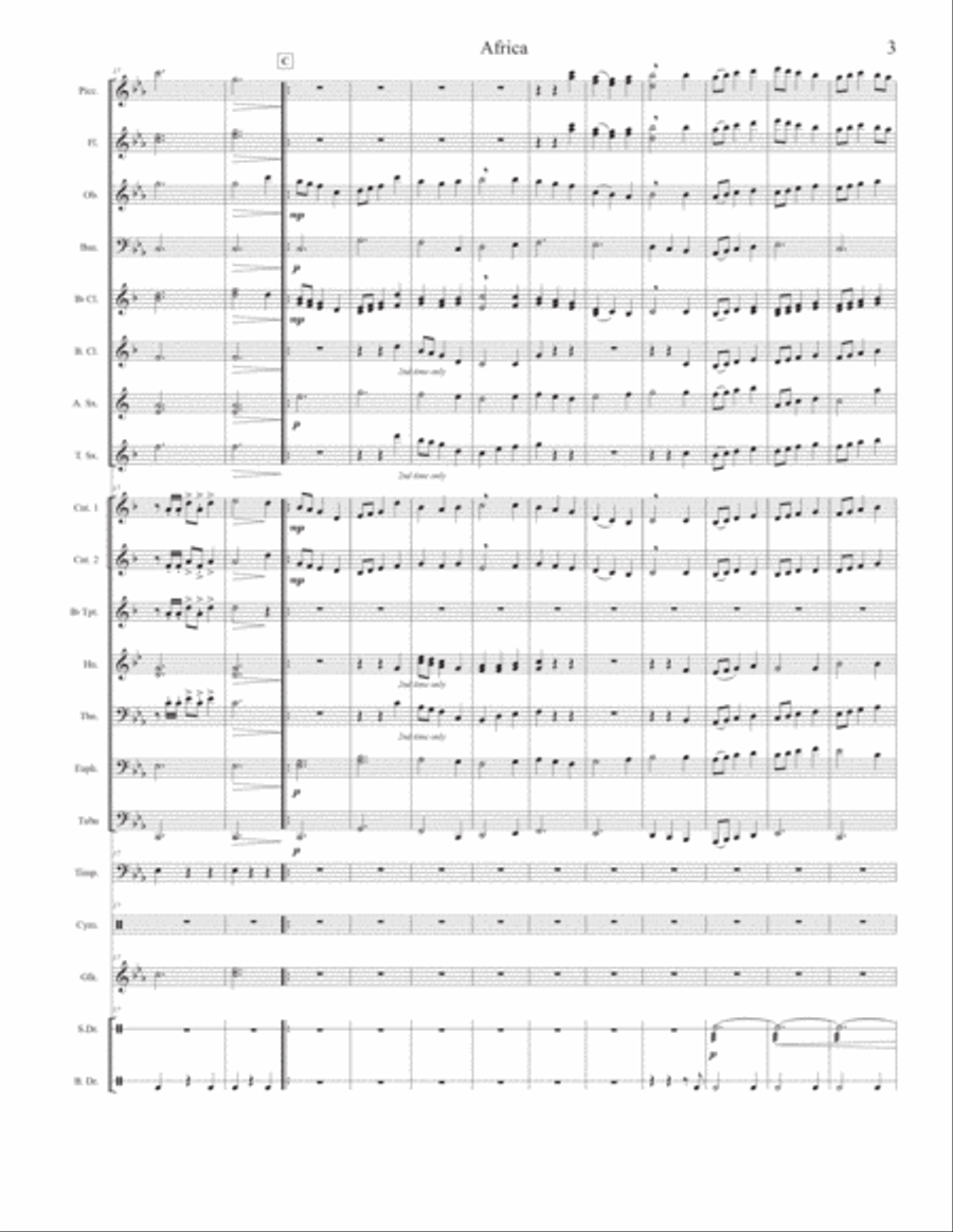 Africa (Now Shall My Inward Joys Arise) Concert Band scores gallery preview page 3