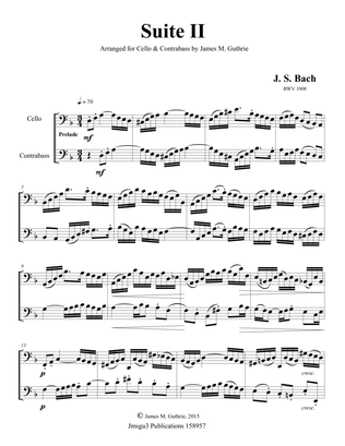 Book cover for Bach: Suite BWV 1008 for Cello & Bass Duo
