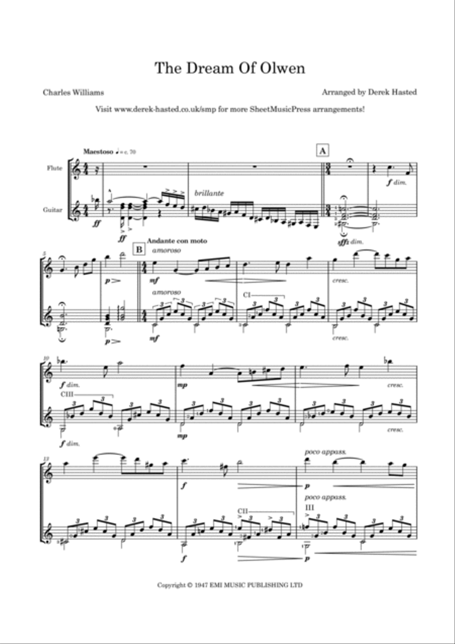 The Dream Of Olwen Flute scores gallery preview page 5