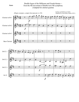 Fugue from 4th mvt. of Beethoven's 9th symphony - for clarinet quartet