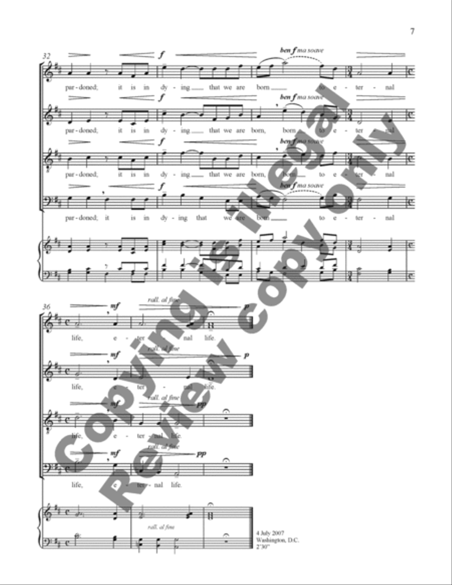 Peace Prayer of St. Francis 4-Part scores gallery preview page 7