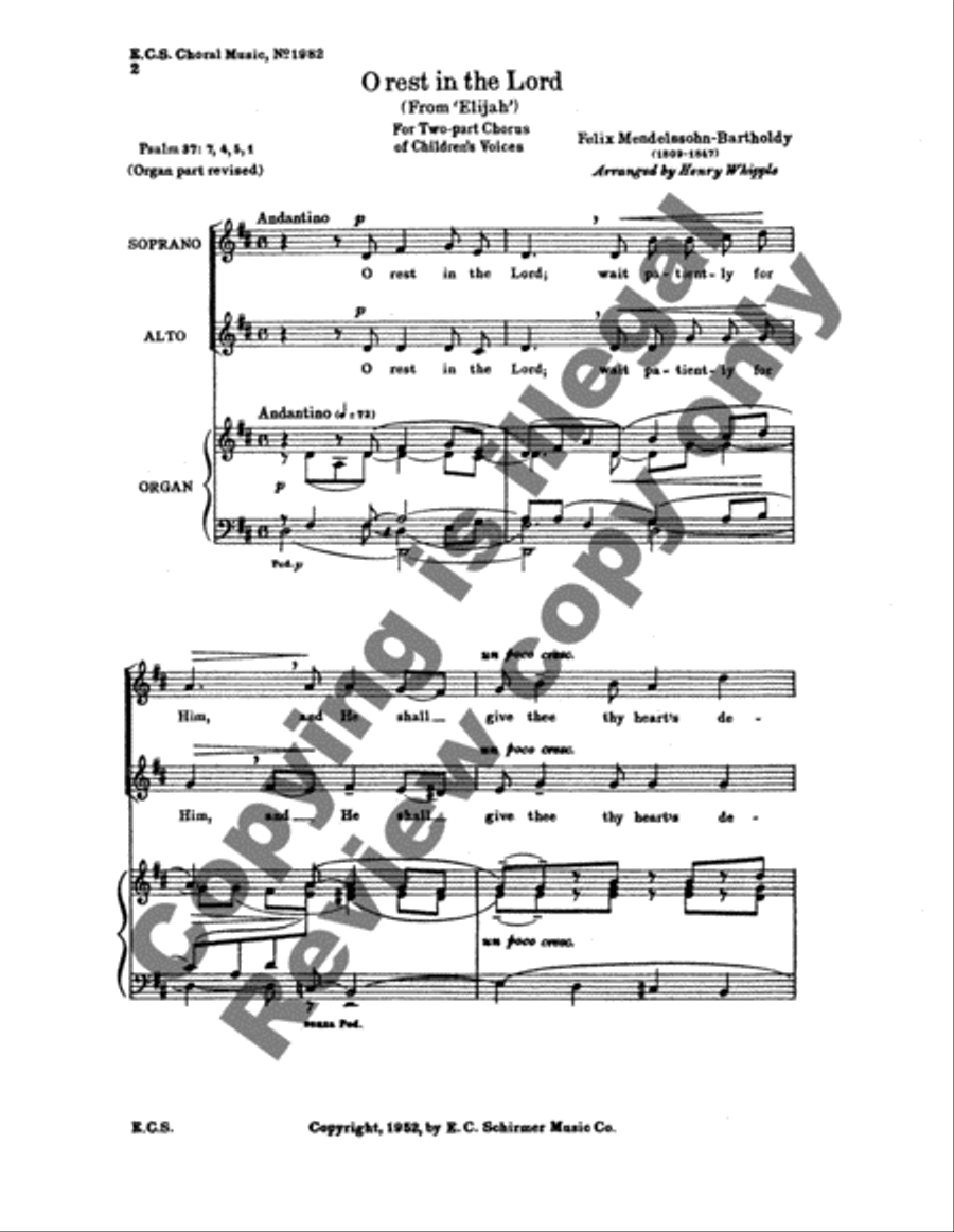 Elijah: O Rest in the Lord SA scores gallery preview page 3