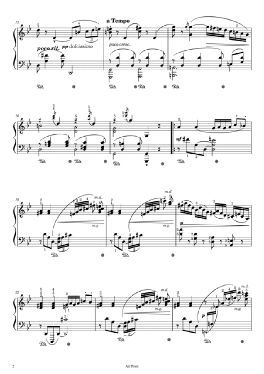 Chaminade - Arabesque - Op. 61 No.1 - In G Minor - Original With Fingered - For Piano Solo Piano Solo scores gallery preview page 2