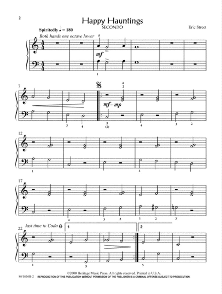 Creak, Rattle, and Moan Duet Suite Easy Piano scores gallery preview page 2
