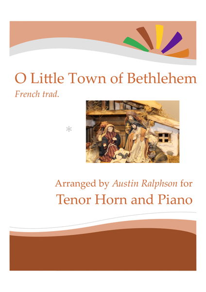 O Little Town Of Bethlehem for tenor horn solo - with FREE BACKING TRACK and piano play along image number null