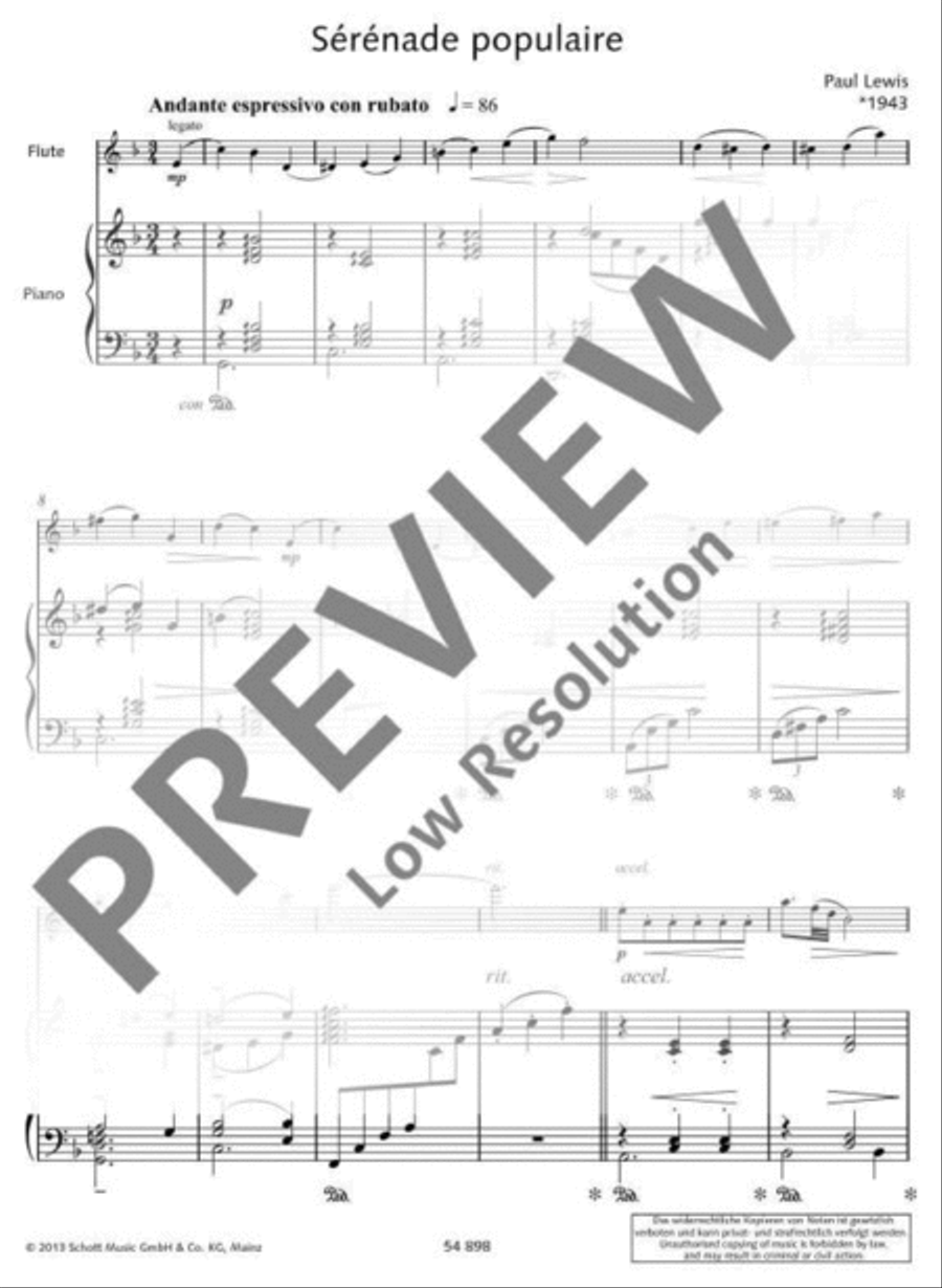 Sérénade populaire Flute Solo scores gallery preview page 4
