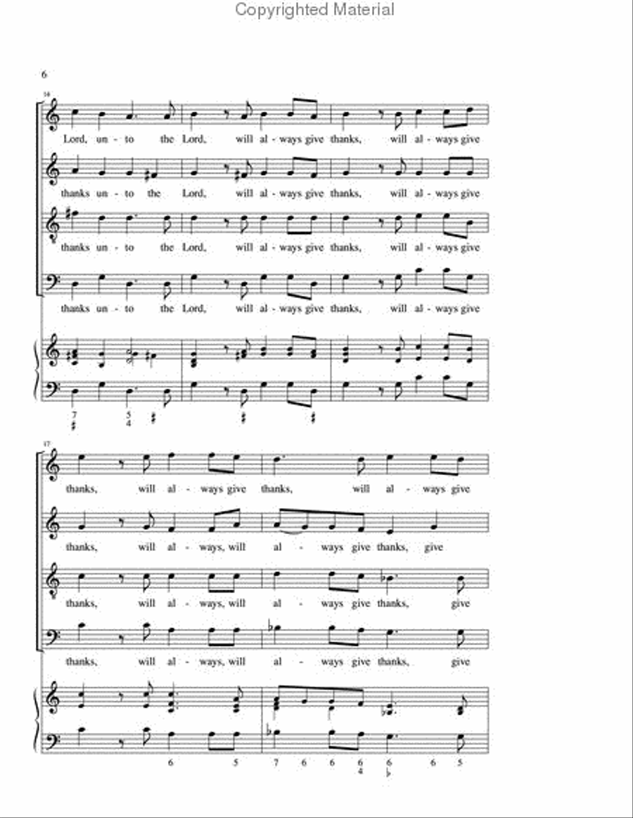 I Will Always Give Thanks 4-Part scores gallery preview page 5