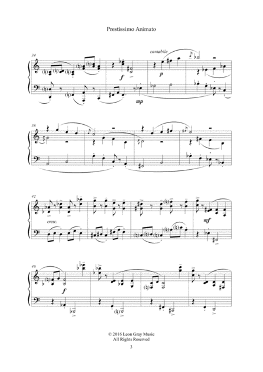 Prestissimo Animato, Tombola and Dice (No. 3), Leon Gray Piano Solo scores gallery preview page 4