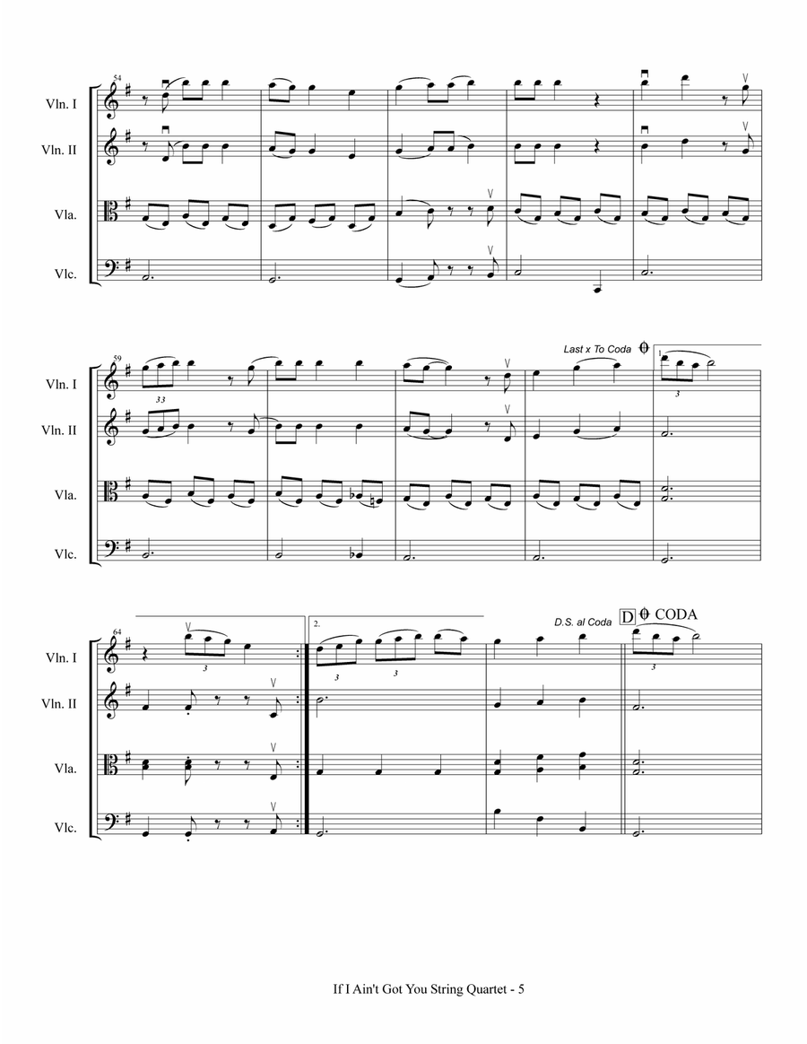 If I Ain't Got You String Quartet scores gallery preview page 6