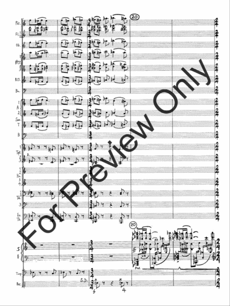 Concerto #2 For Piano and Wind Ensemble (Score) Concert Band scores gallery preview page 7