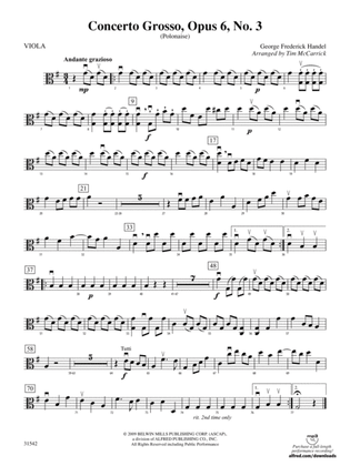 Concerto Grosso, Opus 6, No. 3 (Polonaise): Viola