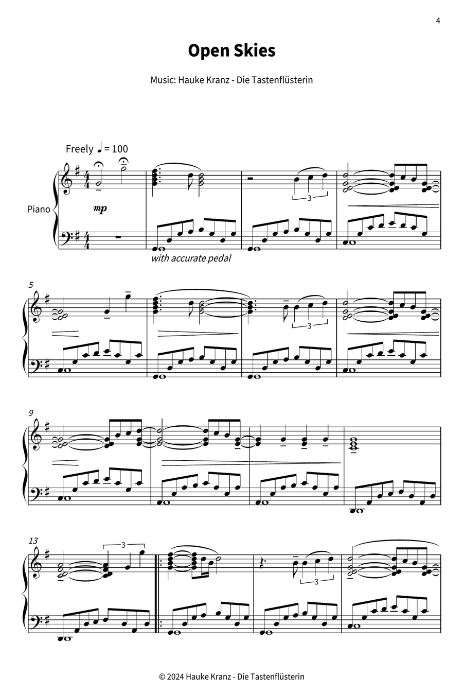 Open Skies Open Skies Piano Solo scores gallery preview page 5
