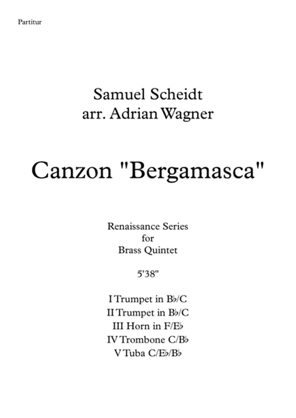 Canzon Bergamasca (Samuel Scheidt) Brass Quintet arr. Adrian Wagner image number null