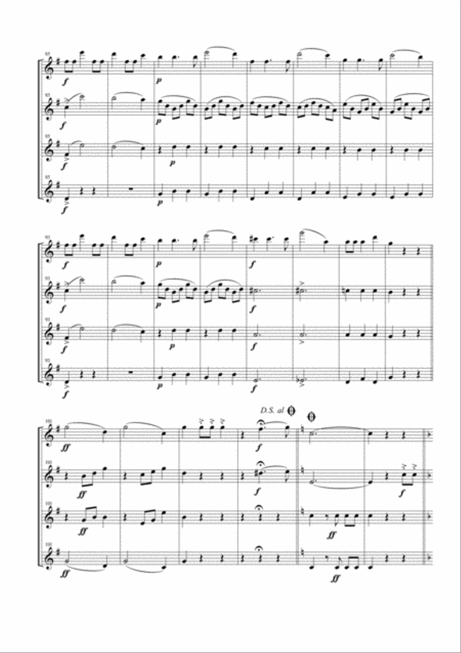 Wiener Blut for Flute Quartet Flute Quartet scores gallery preview page 5