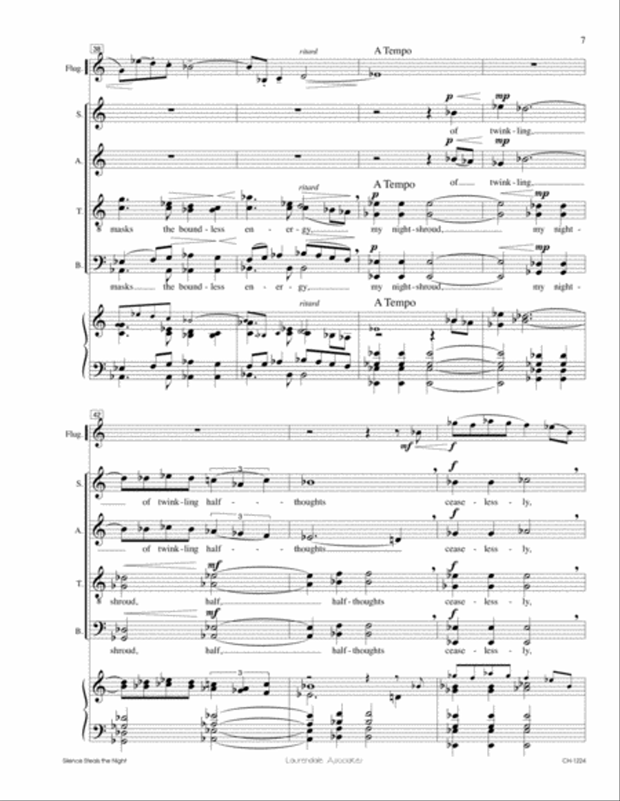 Silence Steals the Night 4-Part scores gallery preview page 4