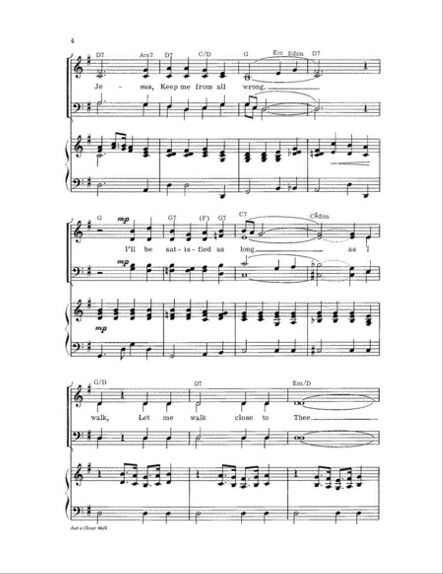 Just a Closer Walk Just a Closer Walk Choir scores gallery preview page 4