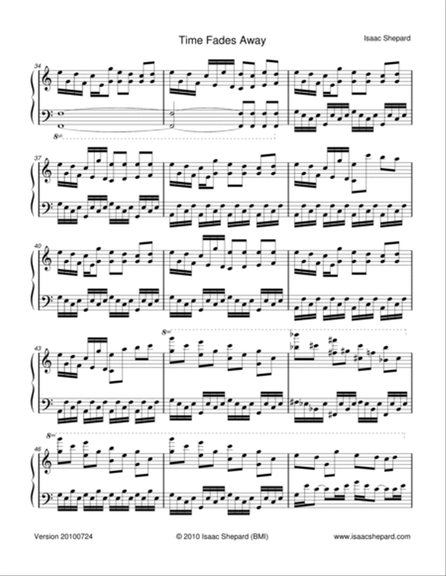 Time Fades Away Piano Solo scores gallery preview page 3