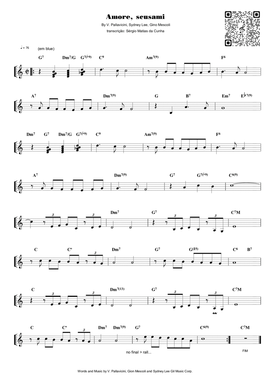 Amore, Scusami Piano Solo scores gallery preview page 1