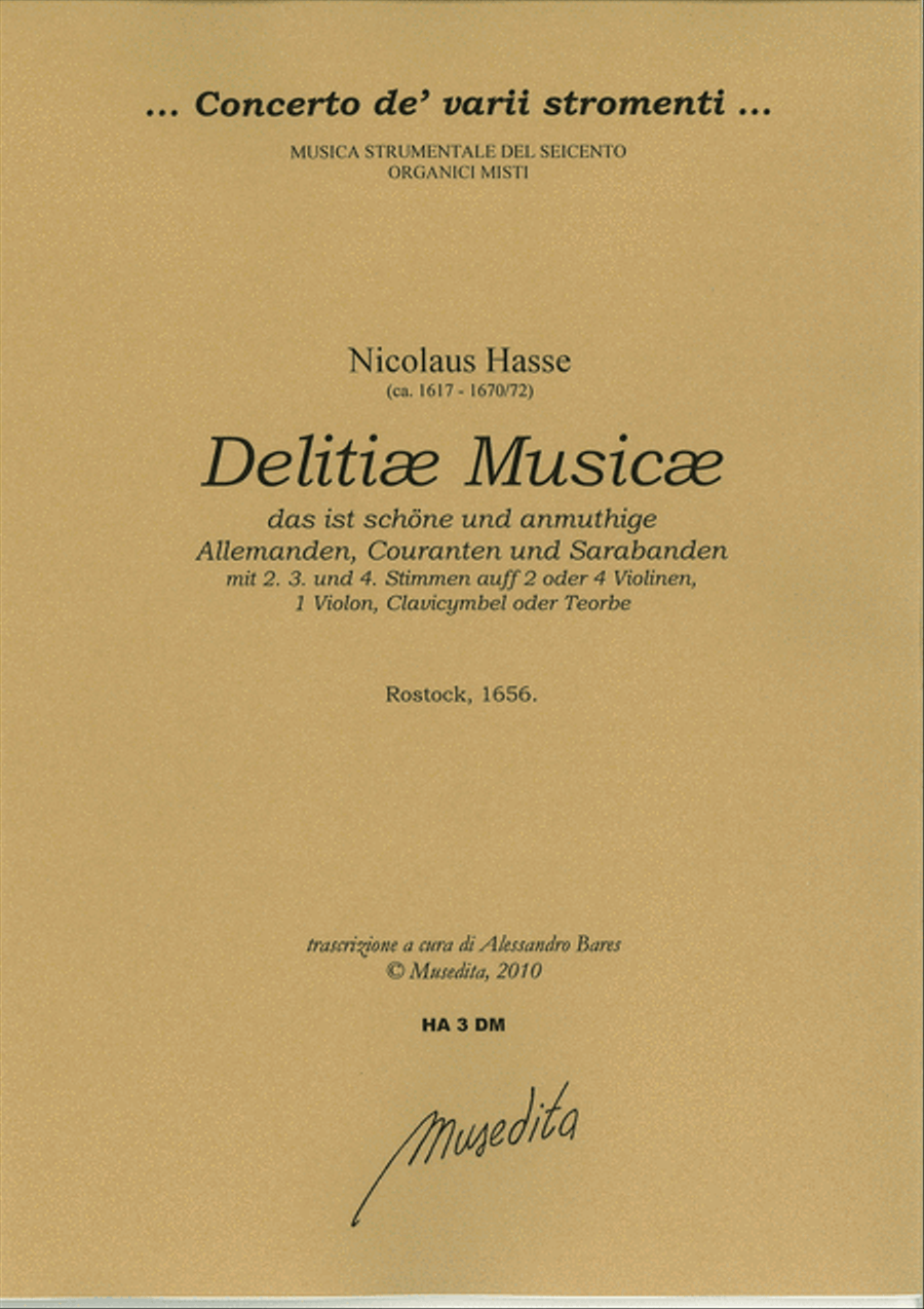 Delitiae Musicae (Rostock, 1656) Basso Continuo scores gallery preview page 1