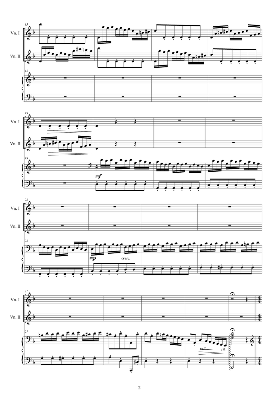 Vivaldi - Violin Concerto No.11 in D minor RV 565 Op.3 for Two Violins and Piano Violin Solo scores gallery preview page 2