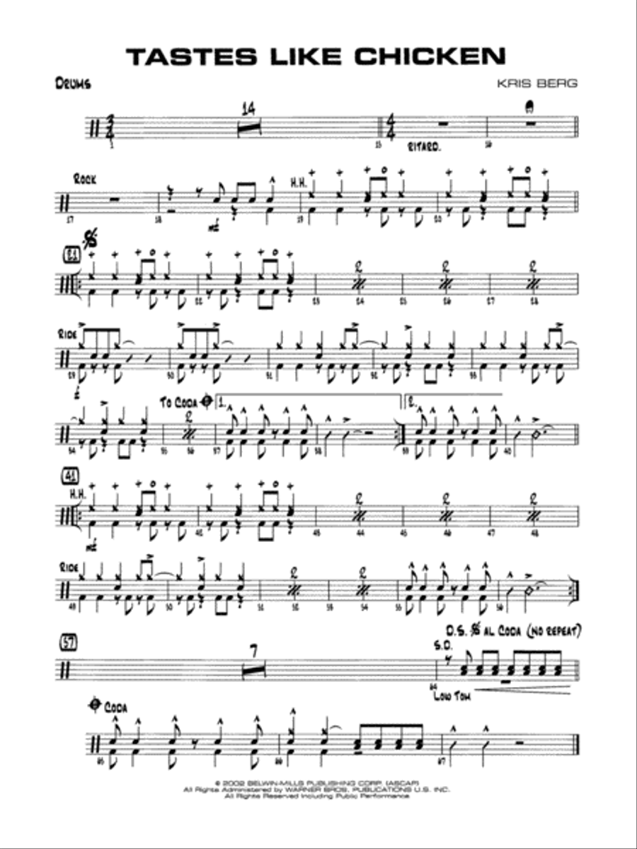 Tastes Like Chicken: Drums Jazz Ensemble scores gallery preview page 1
