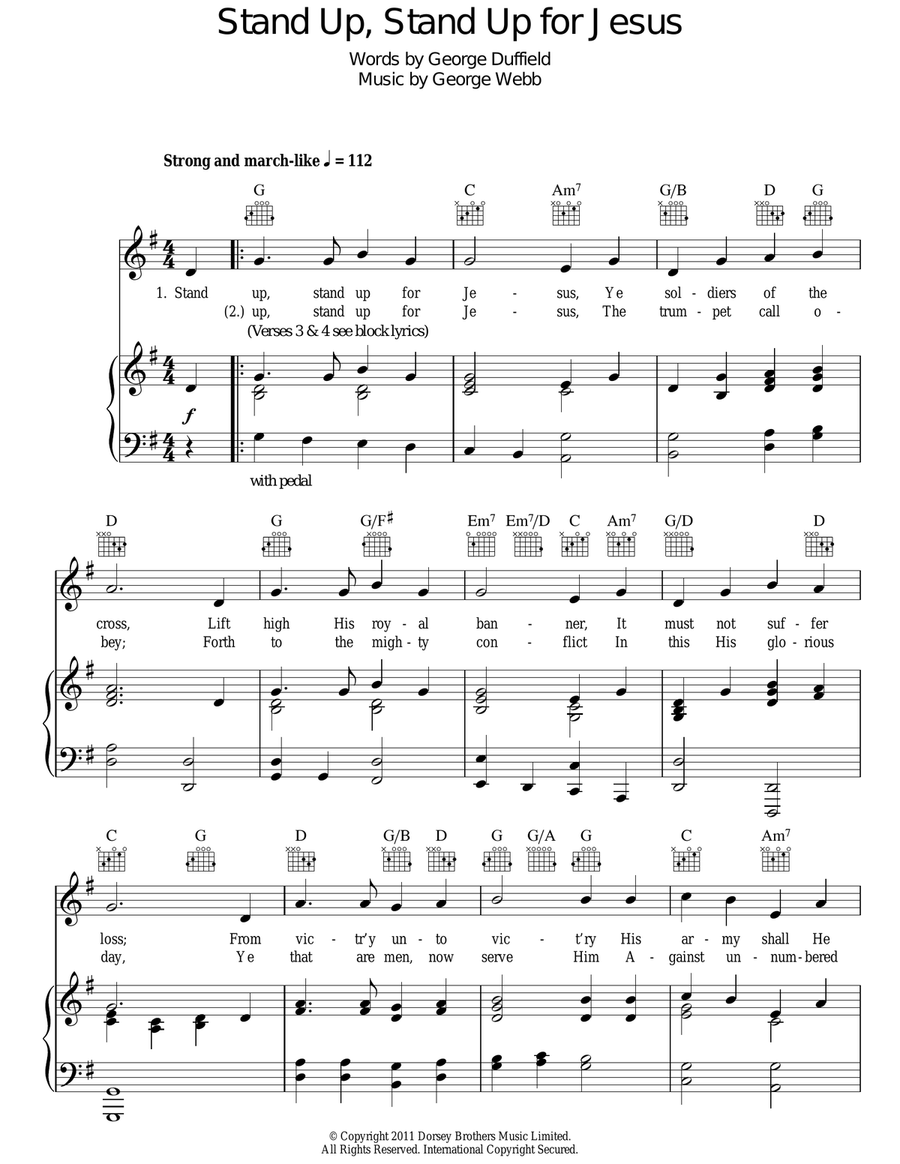Stand Up, Stand Up For Jesus Guitar scores gallery preview page 1